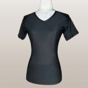 Postural Fitness by Alignmed Women's Black V-Neck Short Sleeve Top Size Medium
